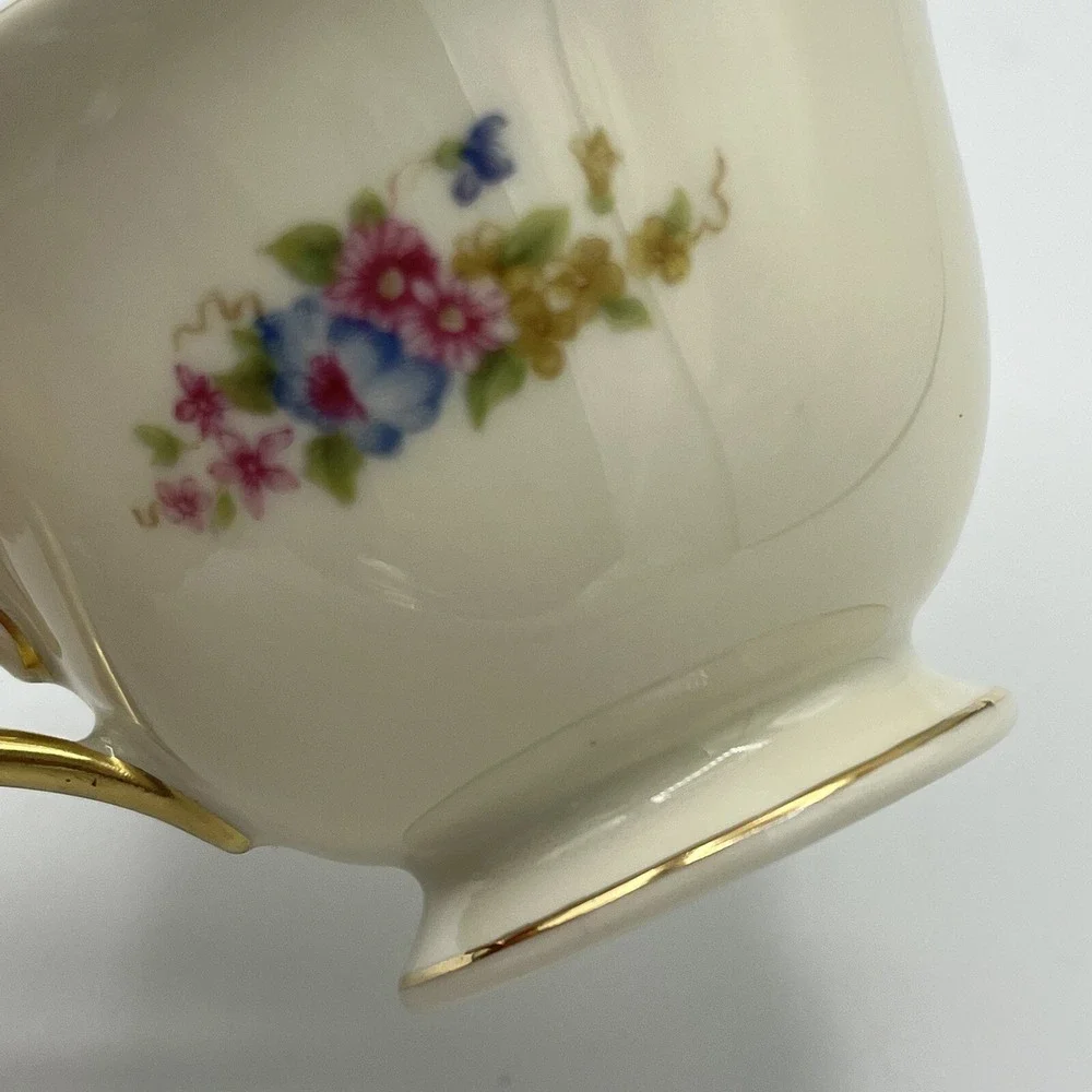 Vintage‎ Rosenthal Ivory Footed Demitasse Cup and Saucer Fruit Floral Gold Trim